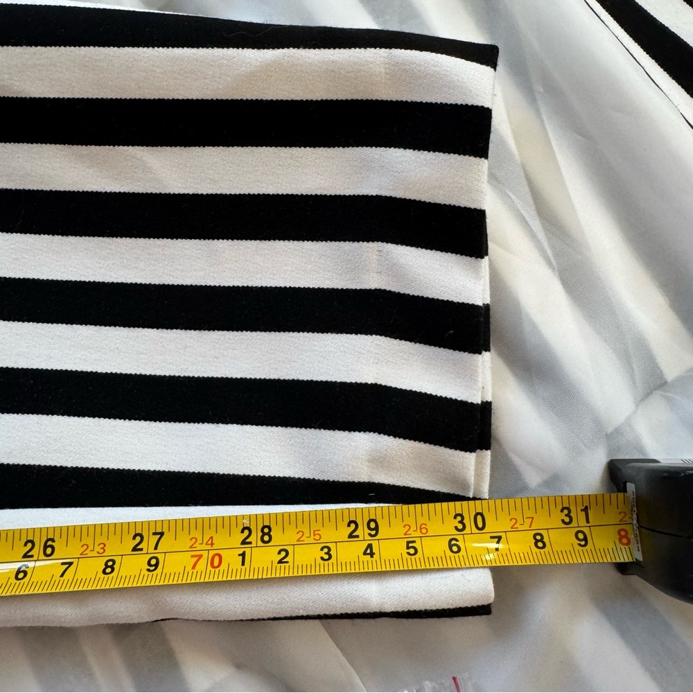 ASOS Black White Mono-striped Pant Suit Long Line Blazer High Rise Co Ord US 8 - Picture 10 of 15